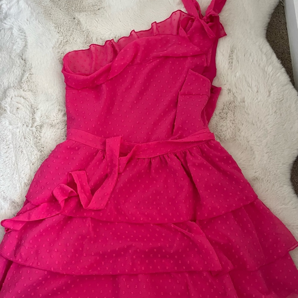 NWT showpo one shoulder polka dot dress.